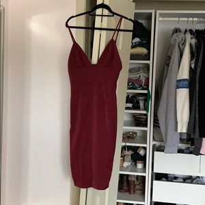 NBD wine midi dress